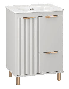 Тумба под раковину Brevita Risacca crema 60 напольная 2 дв. 1 ящ. RIS-06060-0342Я серый кашемир эмаль