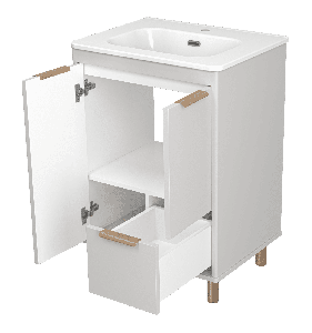Тумба под раковину Brevita Risacca crema 60 напольная 2 дв. 1 ящ. RIS-06060-0342Я серый кашемир эмаль