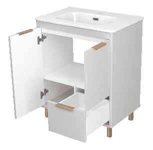 Тумба под раковину Brevita Risacca crema 70 напольная 2 дв. 1 ящ. RIS-06070-0342Я серый кашемир эмаль