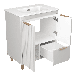 Тумба под раковину Brevita Risacca crema 70 напольная 2 дв. 1 ящ. RIS-06070-0342Я серый кашемир эмаль