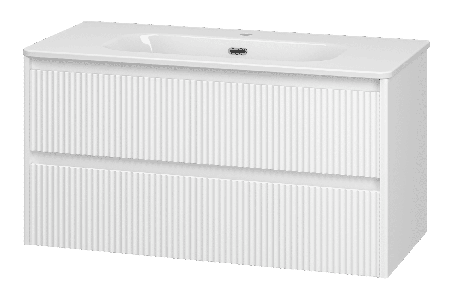 Тумба под раковину Brevita Riva 100 подвесная с 2 ящ. RIV-07100-0102Я белый