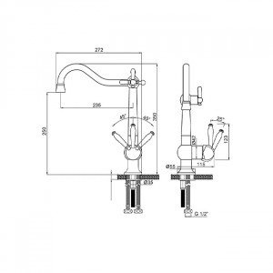 Смеситель для кухни Paulmark Retro антрацит Re213226-401 (AN)