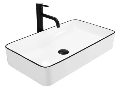 Накладной умывальник Rea Denis Black Edge U6513 61,5х35