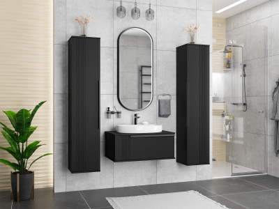 Шкаф-пенал для ванной Brevita Savoy 35 универсальный SAV-05035-030 черный