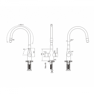 Смеситель для кухни Paulmark Salix антрацит Sa213419-401(AN)