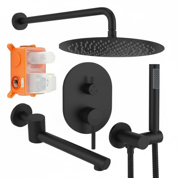 Душевая система скрытого монтажа Roxen Santi 50014000-B черный
