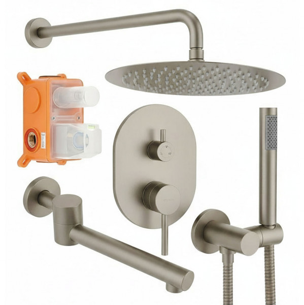 Душевая система скрытого монтажа Roxen Santi 50014000-BN брашированный никель