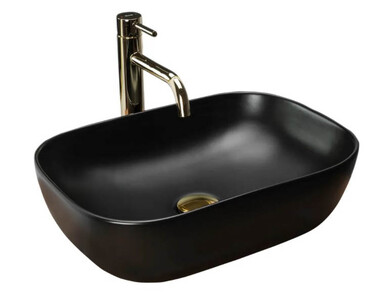 Накладной умывальник Rea Belinda Black matt Slim U8470 46,5х33,5