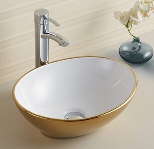 Накладной умывальник Rea Sofia Gold White U0456 41х34,5