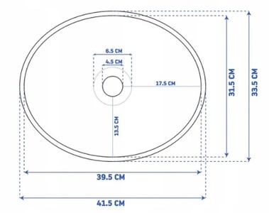 Накладной умывальник Rea Sofia Silver U0852 41х33,5