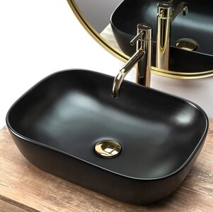 Накладной умывальник Rea Belinda Black matt Slim U8470 46,5х33,5