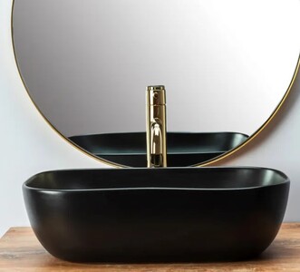 Накладной умывальник Rea Belinda Black matt Slim U8470 46,5х33,5