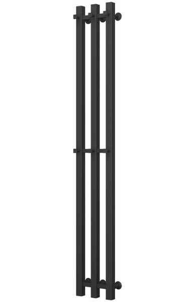 Водяной полотенцесушитель Margroid Inaro 6 крючков черный матовый профильный