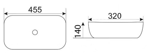 Накладной умывальник CeramaLux MNC 549 45,5х32