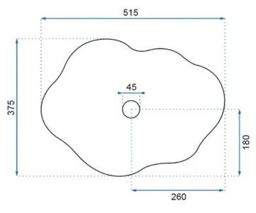 Накладной умывальник Rea Pearl U0265 51,5х37,5