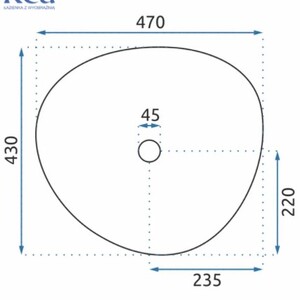 Накладной умывальник Rea Andrea U6333 47х43