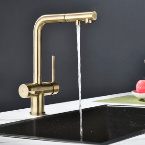 Смеситель для кухни Paulmark Serpentine бронза Se213222-BR