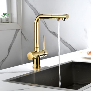 Смеситель для кухни Paulmark Serpentine золото Se213222-G