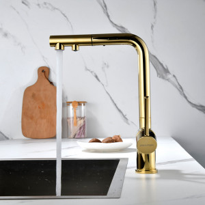 Смеситель для кухни Paulmark Serpentine золото Se213222-G