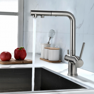 Смеситель для кухни Paulmark Serpentine Se213222-NI(BS) никель