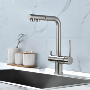Смеситель для кухни Paulmark Serpentine Se213222-NI(BS) никель