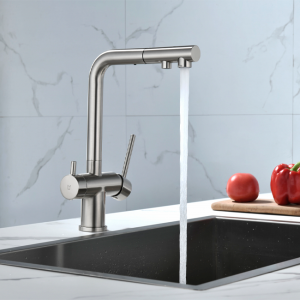 Смеситель для кухни Paulmark Serpentine Se213222-NI(BS) никель