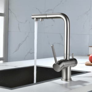 Смеситель для кухни Paulmark Serpentine Se213222-NI(BS) никель