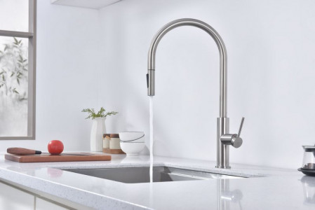 Смеситель для кухни Paulmark Senso брашированная сталь Se215180-BS