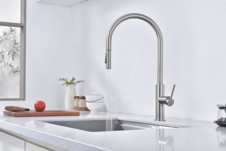 Смеситель для кухни Paulmark Senso брашированная сталь Se215180-BS
