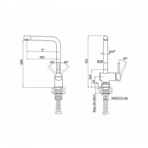 Смеситель для кухни Paulmark Spring нержавеющая сталь Sp212067-SS(BS)