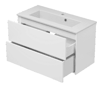 Тумба под раковину Brevita Toy 80 узкая подвесная с 2 ящ. TOY-09080-0102Я белая эмаль