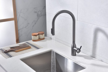 Смеситель для кухни Paulmark Universal вороненая сталь Un213880-GM