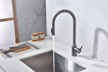 Смеситель для кухни Paulmark Universal вороненая сталь Un213880-GM