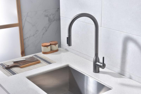 Смеситель для кухни Paulmark Universal вороненая сталь Un213880-GM