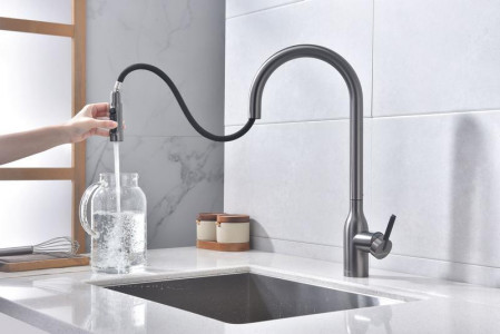 Смеситель для кухни Paulmark Universal вороненая сталь Un213880-GM
