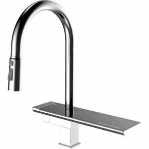 Смеситель кухонный Vieir V15014 сатин с каскадным и выдвижным изливом