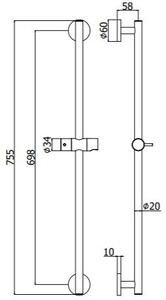 Душевая штанга Paffoni LIFE ZSAL116ST хром
