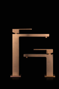 Cмеситель для умывальника Boheme Qubic Copper Brushed 471-CB брашированная медь