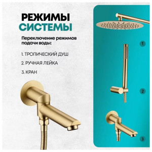 Душевая система встраиваемая Grocenberg GB5099MG-1 матовое золото