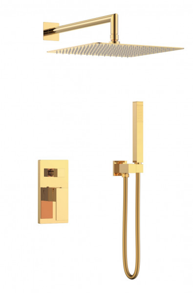 Смеситель встроенный для душа Boheme Qubic Gold 474-3-G золото