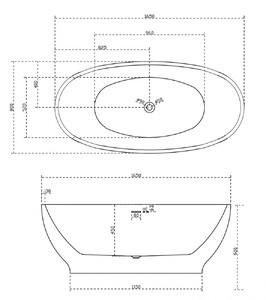 Акриловая ванна ABBER AB9207MB 165х80
