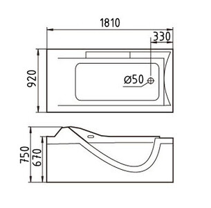 Акриловая ванна Gemy G9055 O R 181х92