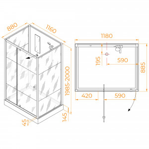 Душевой бокс RGW прямоугольный 90х120 411320792-95