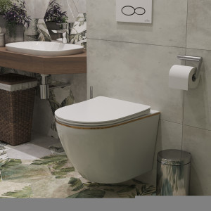 Подвесной унитаз Roxen Antares Gold 530110-01G Rimless Soft Close