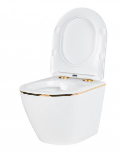 Подвесной унитаз Roxen Antares Gold 530110-01G Rimless Soft Close