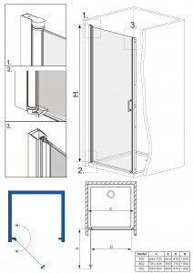 Душевая дверь Roxen Astra 580110-90 хром 90