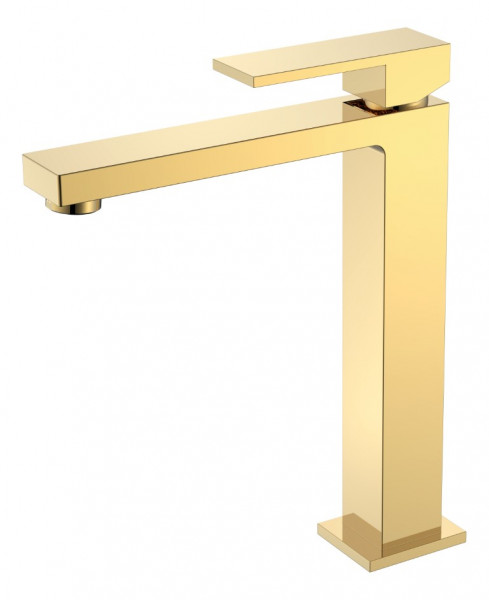 Смеситель для умывальника высокий Boheme Qubic Shine Gold 472-G золото