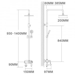 Душевая система Grocenberg GB7001BC черный/хром