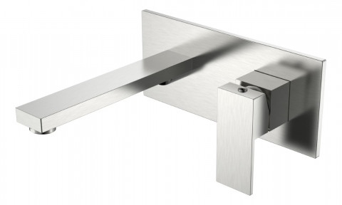 Смеситель для умывальника из стены Boheme Qubic Brushed Nickel 475-NB никель