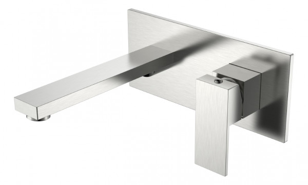 Смеситель для умывальника из стены Boheme Qubic Brushed Nickel 475-NB никель